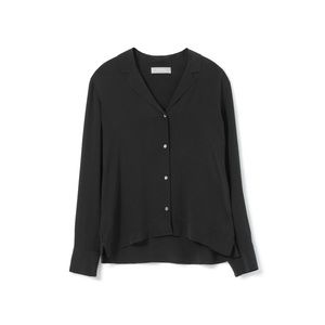Everlane Clean Silk Notch Shirt, size 0